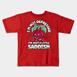 Funny Food Pun Little Sad Radish Kids T-Shirt